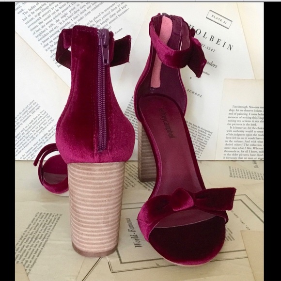 Jeffrey Campbell Velvet Ankle Strap Heel Bow - Picture 4 of 6